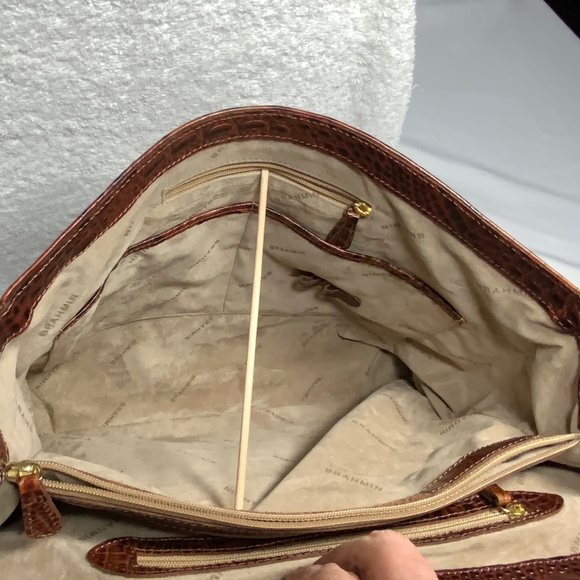 Brahmin Croc Embossed Large Leather Work Bag - Picture 6 of 16